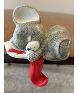 Vintage House of Lloyd Porcelain Mouse Christmas Mantle Stocking Hanger - $282.54 MXN