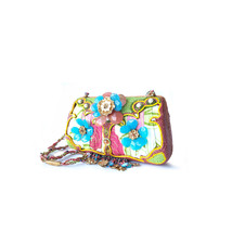 NEW VTG MARY FRANCES Purse Hand Beaded Ornate Floral Shoulder Bag - £258.12 GBP
