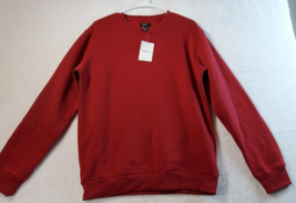 FOREVER 21 Sweatshirt Mens Small Red Knitted Cotton Long Raglan Sleeve Crew Neck - £5.97 GBP
