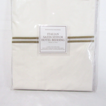 Restoration Hardware Italian Satin Stitch Hotel Embroidered King Pillowcase Pair - $78.00