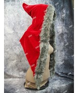 Red Riding Hood Faux Fur Cowl Hood Drape Warlock Wizard Medieval Santa C... - $367.95 MXN