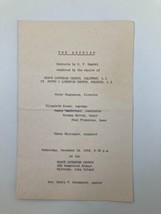 1956 Grace Lutheran Church Program The Messiah Elizabeth Keene Norman My... - $9.45