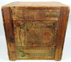 Antique Royal Coffee Dwinell Wright Boston Chicago Wood Box Ad Crate 1900s Rare - £311.49 GBP