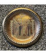 Vintage Egyptian Figures Metal Engraved Wall Plate 5.5” Round - €12,86 EUR
