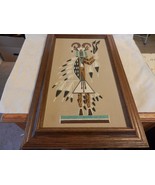 Colorful Framed Navajo Sand Art Hunchback of Whirling Log by Lorene Frag... - £117.84 GBP