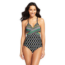 New CLEAN WATER XL 1 Piece swimsuit cutout monokini strappy multi-colors... - $38.79