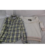Aeropostale Button Down &amp; Industries Off the Shoulder Long Sleeve Shirt ... - £11.95 GBP