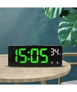 Large Digital Alarm Clock LED Temperature Voice Control Dual Alarm Snooz... - $12.19 CAD