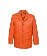 Men Blazer Orange Two Button Handmade Genuine Leather Lambskin Formal St... - $2,457.01 MXN+