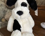 VGC 12&quot; Jellycat Med Bashful Black Cream Puppy Dog Plush Stuffed Animal ... - £20.97 GBP
