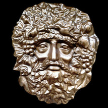 Bacchus Dionysus Greek Roman Sculpture BUST Bronze Finish replica reprod... - $29.69