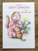 Vintage Hallmark Kitsch Anthropomorphic Groundhog Great Grandma Mothers Day Card - £6.33 GBP