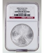 2006 Plateado American Eagle Graduado Por NGC Como Gem Uncirculated Prim... - $104.83 CAD