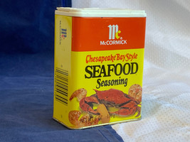 Vtg McCormick &amp; Co Inc. Chesapeake Bay Style Seafood Seasoning Tin Can C... - £23.64 GBP