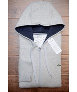 Lacoste SH1613 Men&#39;s Gray Fleece Cotton Hooded Jacket Hoodie Big &amp; Tall ... - $89.35 CAD