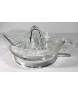 Vintage Clear Glass Juicer Reamer Ribbed Handle 5.75&quot; Diameter - $9.49