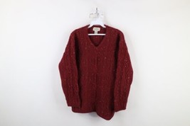 Vintage 90s Streetwear Womens Medium Wool Chunky Fisherman Cable Knit Sw... - $98.95