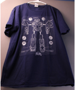 Mighty Morphin Power Rangers Megazord Japanese T Shirt Adult L  Navy Blu... - £5.53 GBP