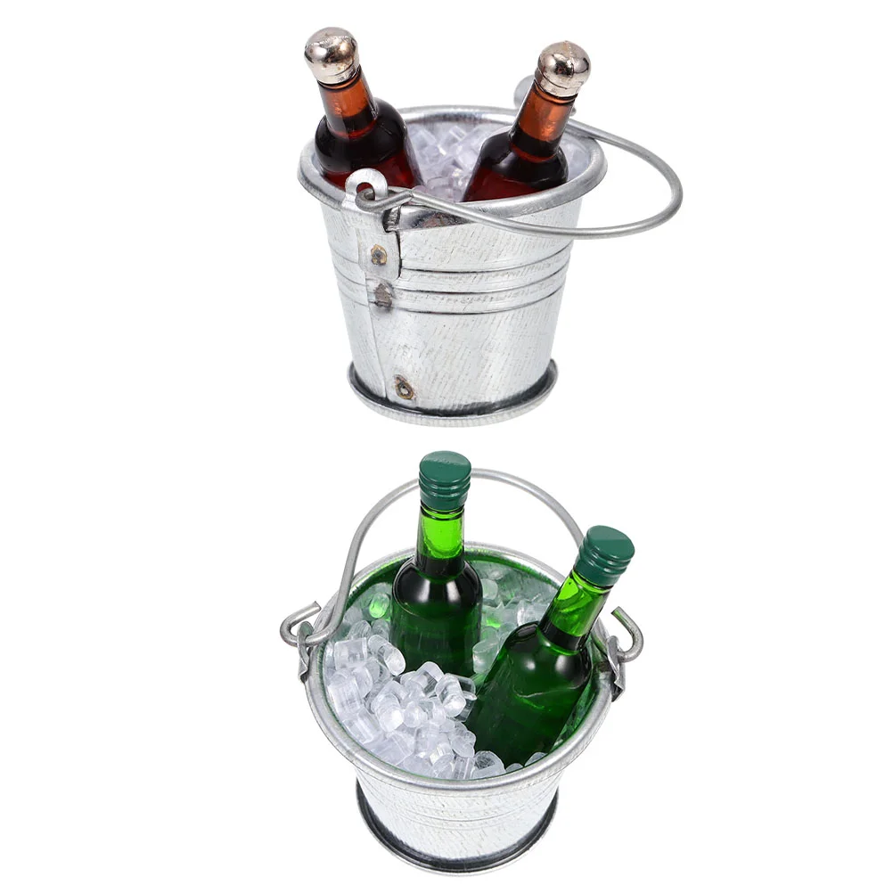 Miniature Beer Set Mini House Bar Red Wine Basket Beers Barrel Dollhouse Kitchen - £10.68 GBP