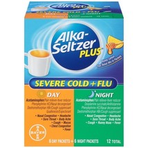 Alka-Seltzer Plus Severe Cold and Flu Day/Night *07/2026*Powder, 12 Count - $10.99