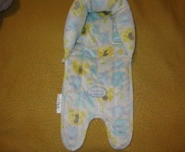 Blankets &amp; Beyond Baby Infant Car Seat Carrier Cover Elephant Blue Yellow - $8.50