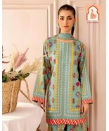 Emerald Elegance Designer Party Wear Look Pur Natural Crepe Co-ords Set - $40.00