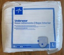 Medline Protection Plus Classic Protective Underwear, Large 18 per pack ... - $21.99