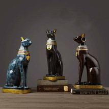 Ancient Egyptian Cat Statue Vintage Home Décor Pharaoh Figurine Large Sculpture - £56.28 GBP