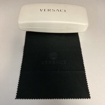 Versace White Hard Case For Eyeglasses With Cl EAN Ing Cloth - £15.79 GBP