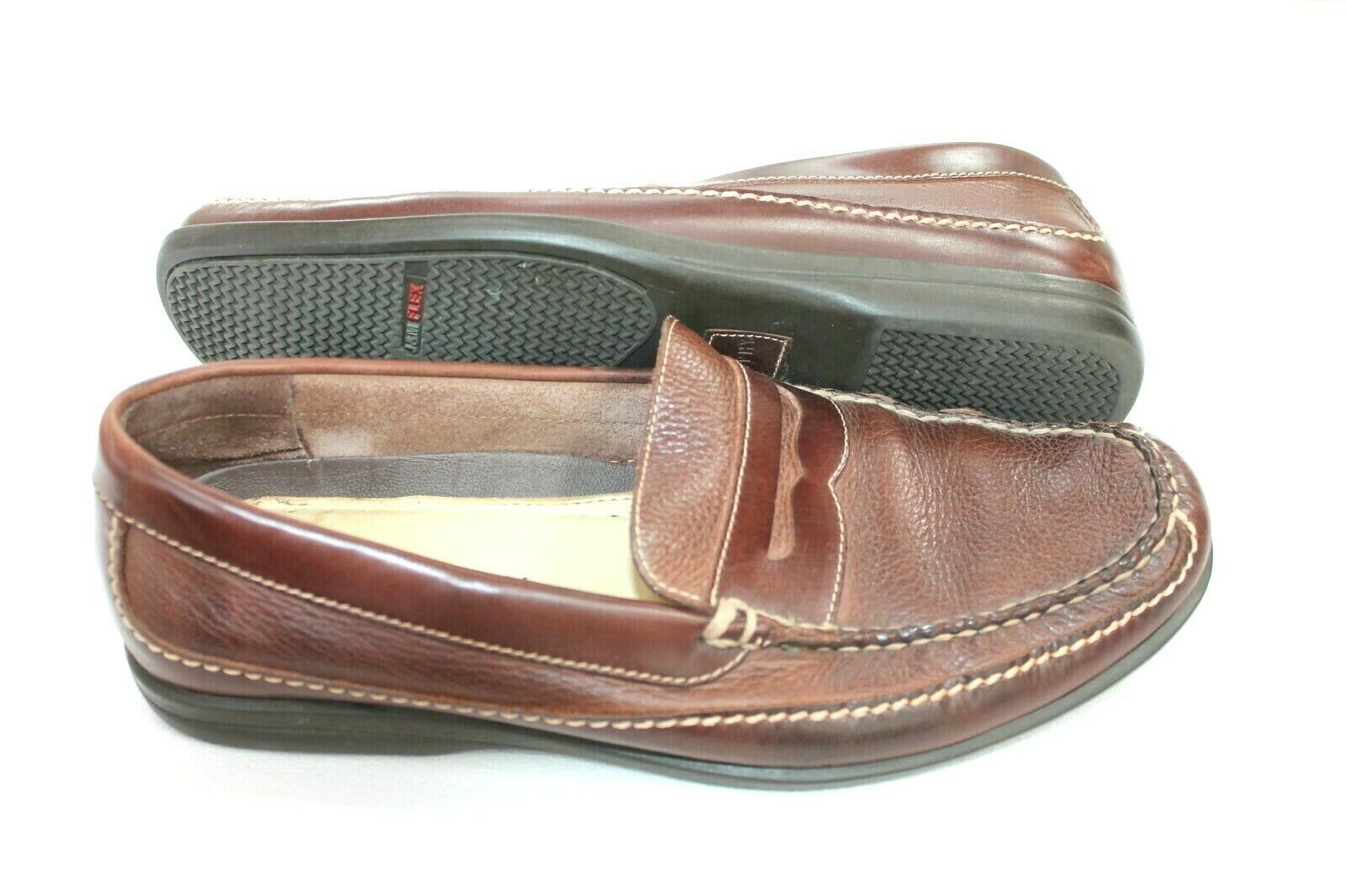 Johnston & Murphy J&M Flex Brown leather loafers Men’s Size 10 M Driving Shoes - £23.23 GBP