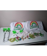 Lot Of Matching St Patrick&#39;s Day Lucky Clover And Rainbow Shirts And Jew... - £47.81 GBP