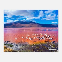 Uyuni Bolivia Poster Print Wall Art | Uyuni Home Decor | Uyuni Flamingos in Lagu - £16.05 GBP