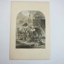 Antique 1873 Wood Engraving Print Old Friends by John S. Davis, The Aldine, Farm - £55.05 GBP