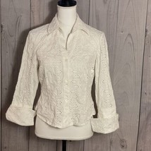 INC International Concepts Stretch Blouse, Size 14, Cotton Blend, Long S... - $24.99