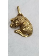 10K Gold Sleeping Cat Pendant Charm - 1.07g - Not Scrap - $169.77 CAD