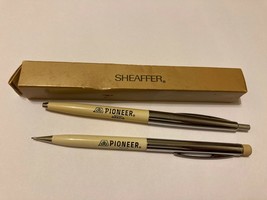 Vtg Sheaffer Pioneer Seeds Mechanical Pencil &amp; Ballpoint Pen Set Nos - £15.51 GBP