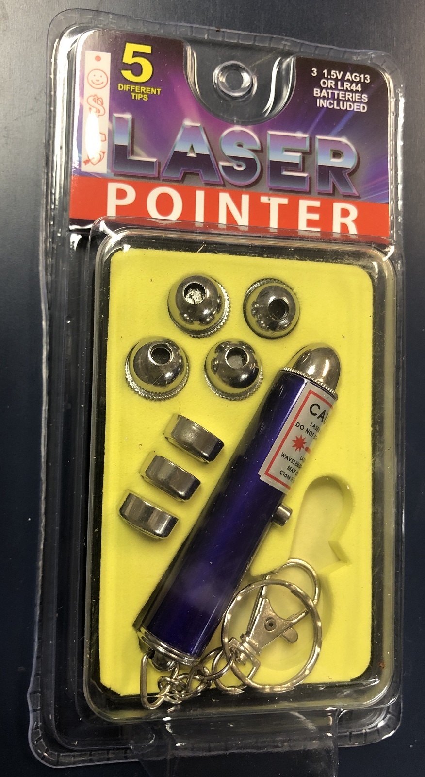 Laser Pointer Key Chain with 5 Interchangeable Heads (Purple Barrel) - $7.71