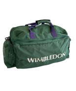Used Wimbledon 1989 Green Canvas Gym Bag Purple Handles - £58.32 GBP
