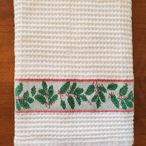 Williams Sonoma Kitchen Towel, Christmas Tea Towel, Holly Holiday Greenery image 3