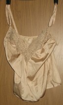 Vintage Womens 34 Bestform Tan/Beige Camisole Adjustable Straps Lace Trim - £7.10 GBP