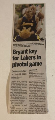 Primary image for Vintage Kobe Bryant Lakers Newspaper Article  Bryant Key For Lakers Ar1