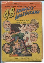 48 Famous Americans 1947-J C Penney CO-GIVEAWAY COMIC-SIMON &amp; KIRBY-vg Minus - £45.78 GBP
