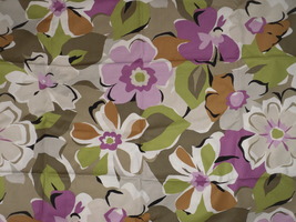 Big Bold Flowers Fabric Remnant 61 x 36 Fredda Brennan for Vera Bradley  - £6.81 GBP