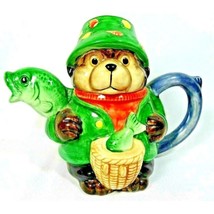 Otter Pop Teapot by Bob Hersey Fish Spout Basket Vintage 1980s Danbury M... - $34.97
