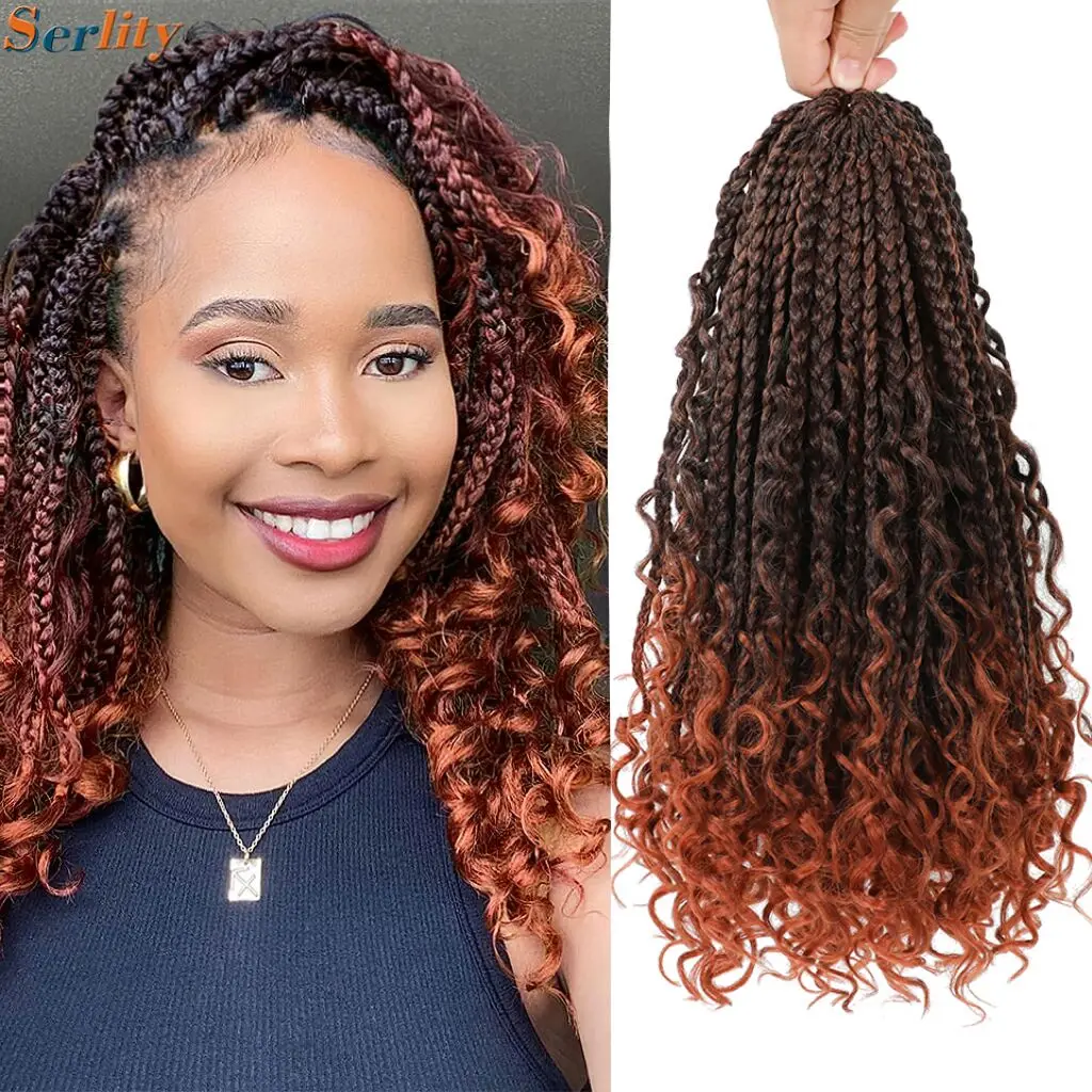 14 Inch Boho Braids Crochet Hair Burgundy Red 350 Bohomian Braids  Braiding Ha - £7.03 GBP+