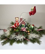 Vintage Christmas Shelf, Mantle Centerpiece, Mrs Clause, Reindeer, Music... - $41.14 CAD