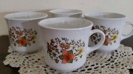 Corelle by Corning ~ Set of Four (4) ~ Indian Summer Pattern ~ Coffee Mugs/Cups - £24.06 GBP