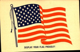 Display Your Flag Proudly! - Vintage 1969 Anma Postcard BK55 - £4.66 GBP