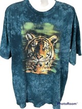 Guess Jeans Bengal Tiger In Water Blue White tye dye XXL T-Shirt Made In USA - £18.29 GBP