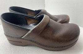 Dansko Brown Leather Clogs Shoes Closed Toe Womens 10.5 11 41 - $25.74
